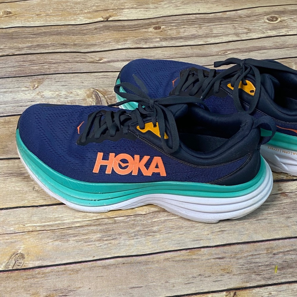Hoka Bondi 8 Women's Size 9 B Running Shoes Blue Teal 1127952 OSBB Great Tread